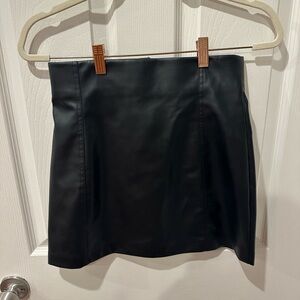 Zara black vegan leather mini skirt